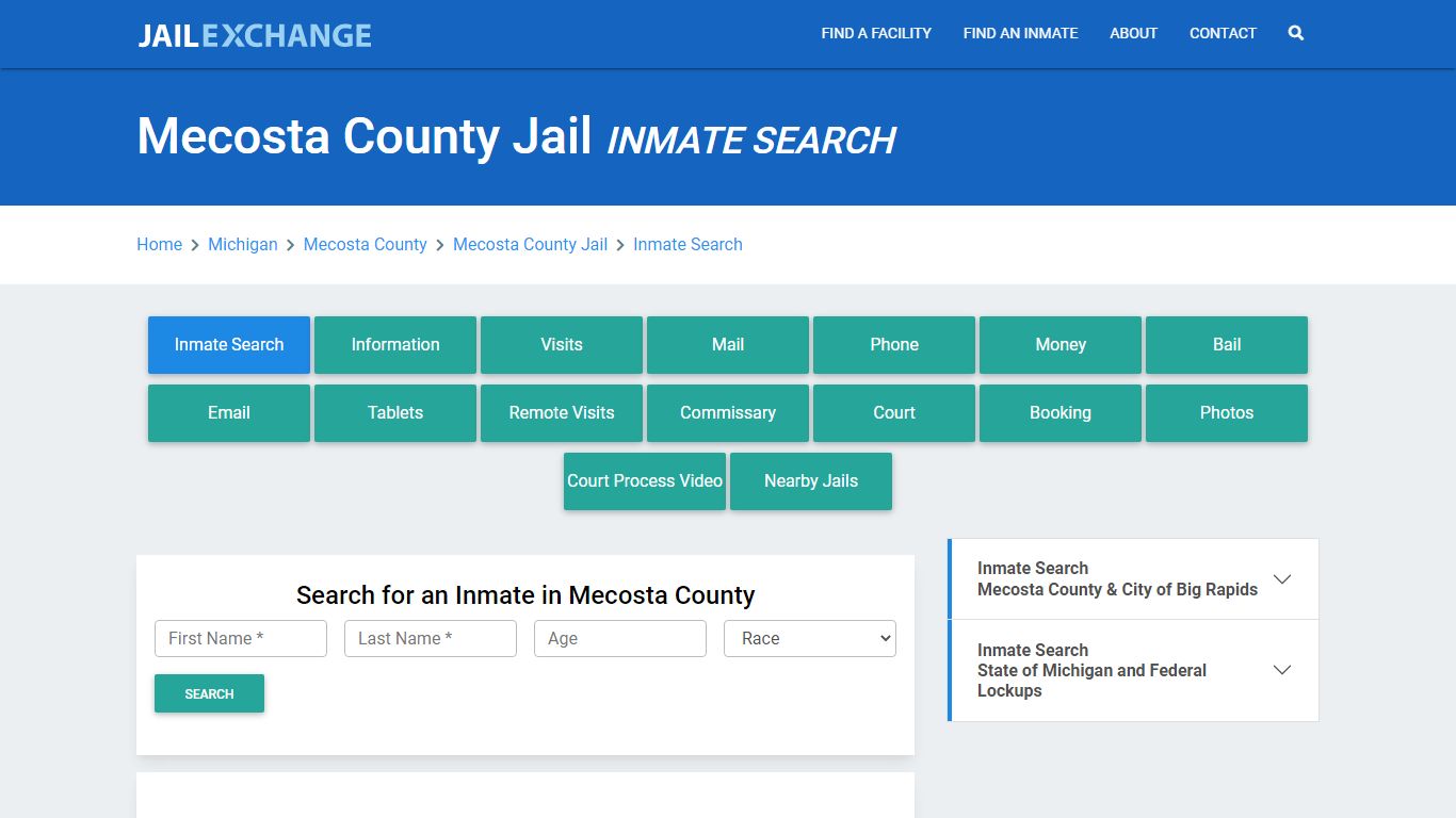 Mecosta County Jail, MI Inmate Search: Roster & Mugshots