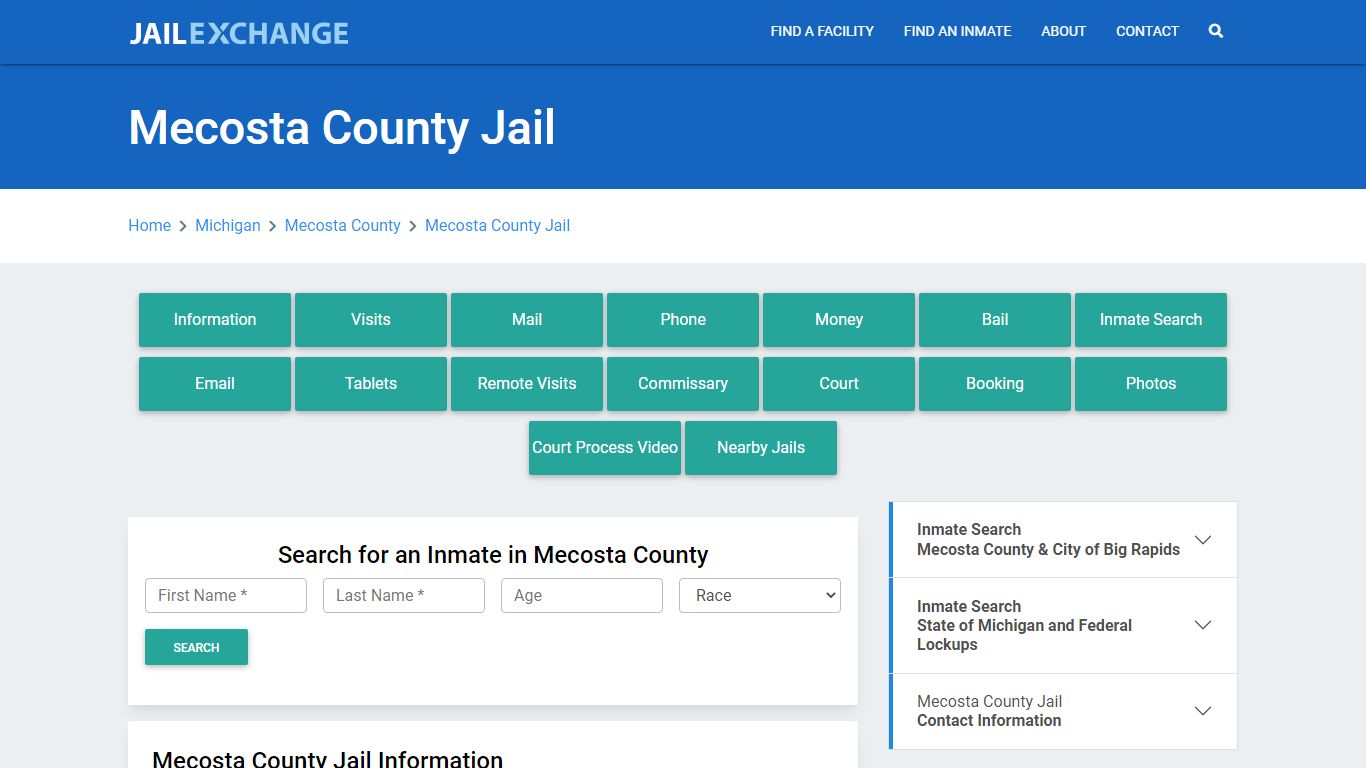 Mecosta County Jail Roster Lookup, MI, Inmate Search